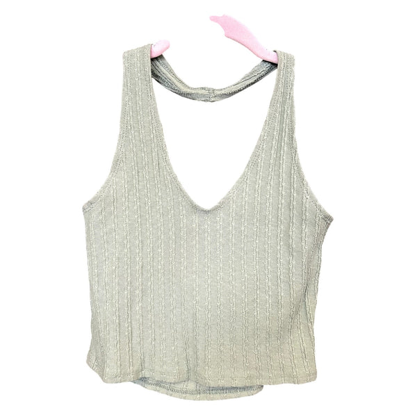 NWT Heart & Hips Light Green Halter Open Back Cotton Tank Top Medium
