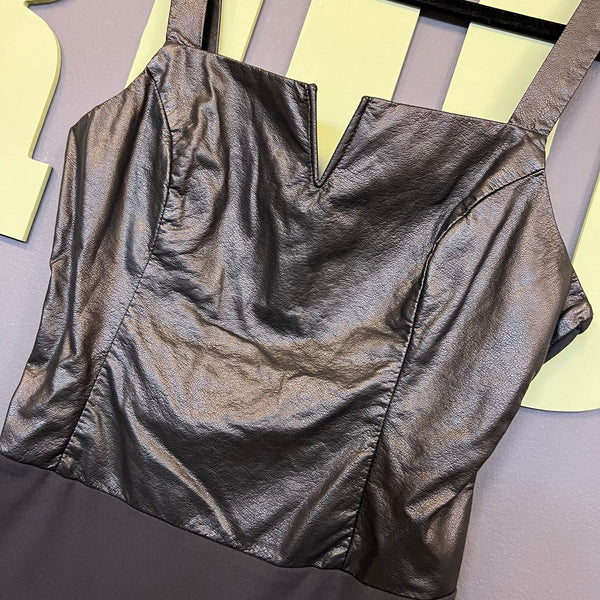 TCEC Boutique Faux Leather Bodysuit Large