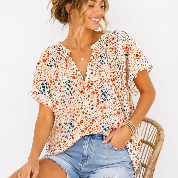 Women's Floral Blouse Size Large