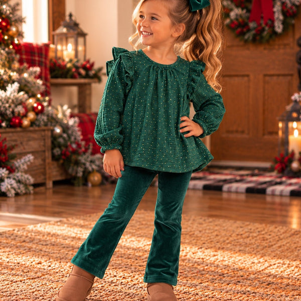 Cat & Jack Gold & Green Two Piece Set Girls Size 4T