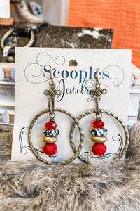 Scooples Ruby Red Earrings
