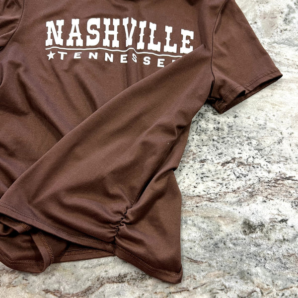 Girls Nashville Scrunched Graphic Tee Size Youth 14/16