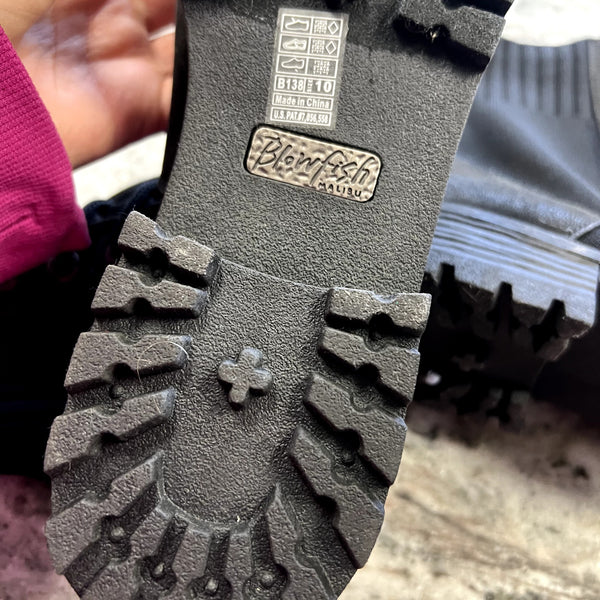 NWT Blowfish Malibu Reilly Lace Up Black Combat Boots Size 10