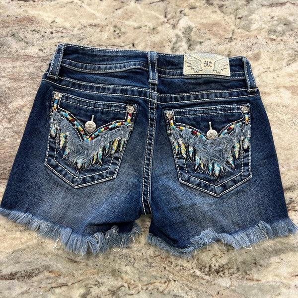 Miss Me Blind Denim Dreamcatcher Cutoff Shorts Size 26