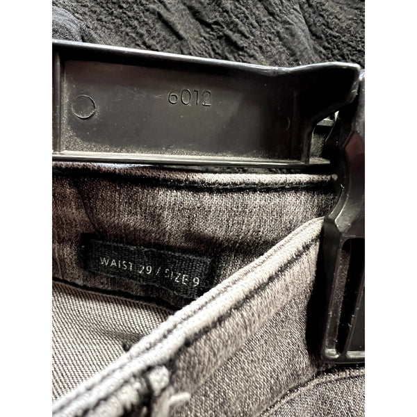 Risen Dark Gray Distressed Skinny Raw Hem Jeans Size 9/29