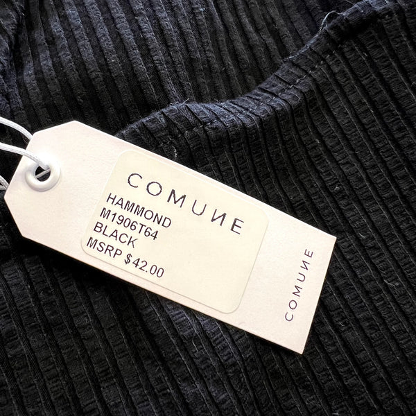 NWT Comune Hammond Black Ribbed Strappy Tank Top Medium
