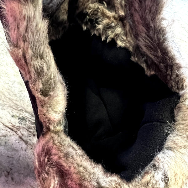 NWT Class Club Black Quilted Nylon Trapper Hat