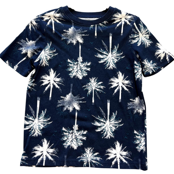 365 Kids Navy Palm Tree Graphic Tee Size 6