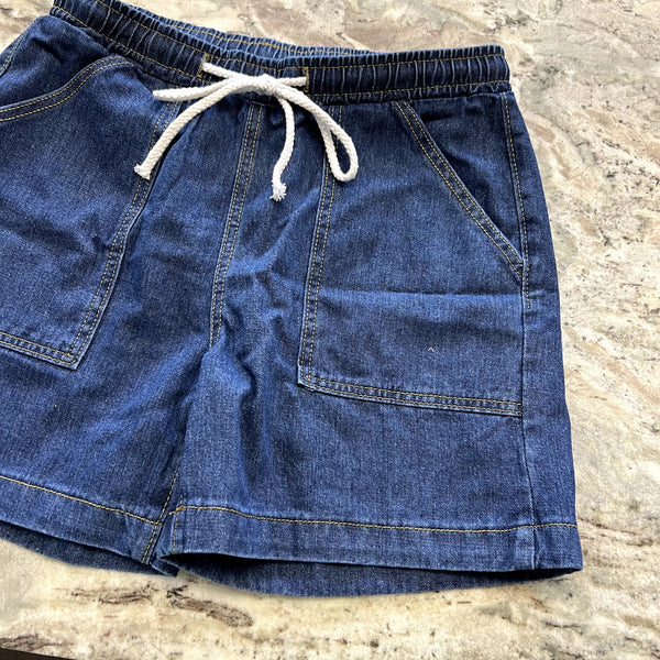 Women's Denim Button Down Top + Shorts Set Size Small