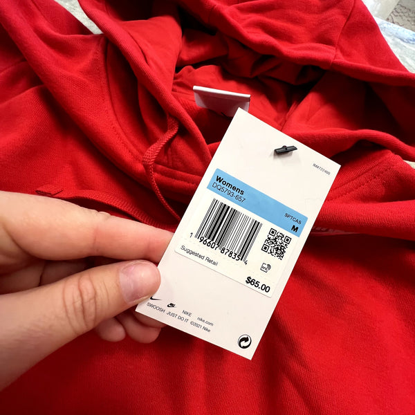 NWT Nike Women's Red Hooded Pullover Size Medium