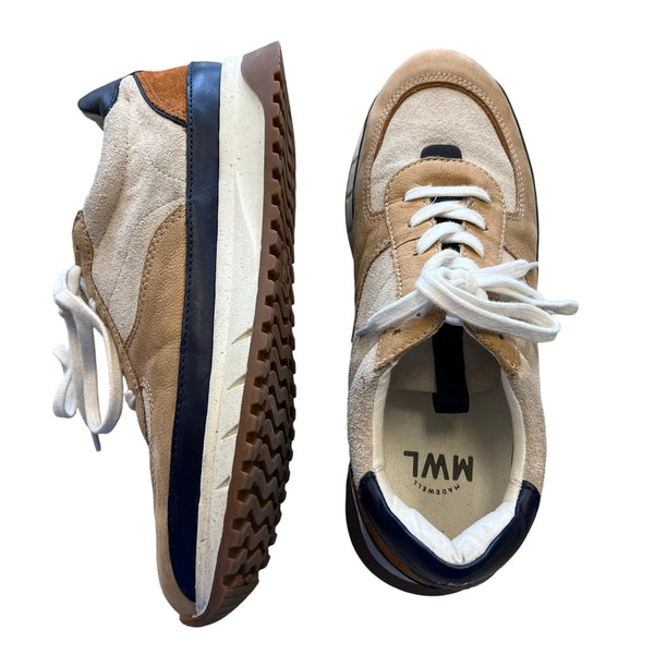 Madewell Kickoff Trainer Sneakers Color Block Tan + Navy Mens 8
