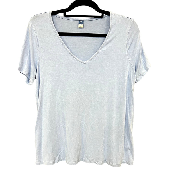 Old Navy Luxe Light Blue V-Neck Tee Medium