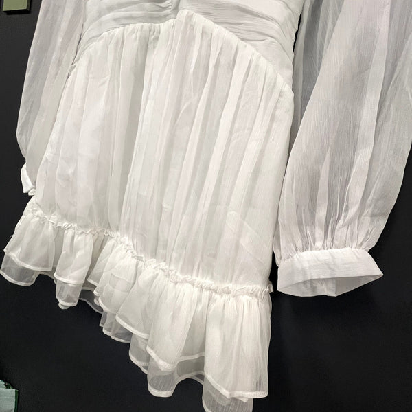 Here Comes the Sun Sheer White Mini Dress Size Medium