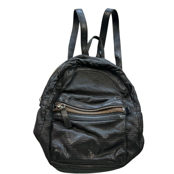 Frye Lena Black Perforated Leather Backpack
