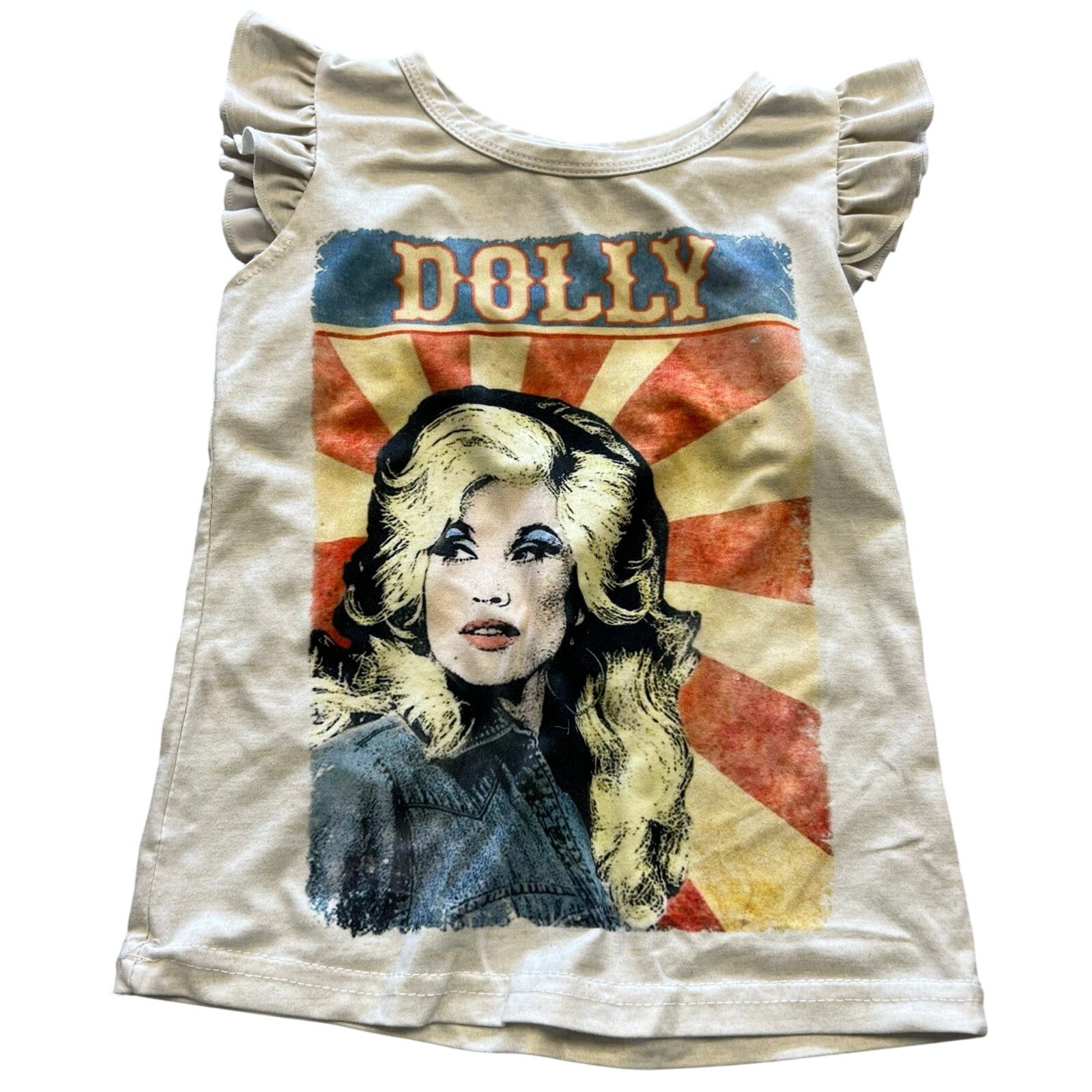 Dolly Parton Ruffle Graphic Tee Girls 3T