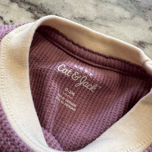 Cat & Jack Mauve Ribbed Romper Size 0-3 Mo