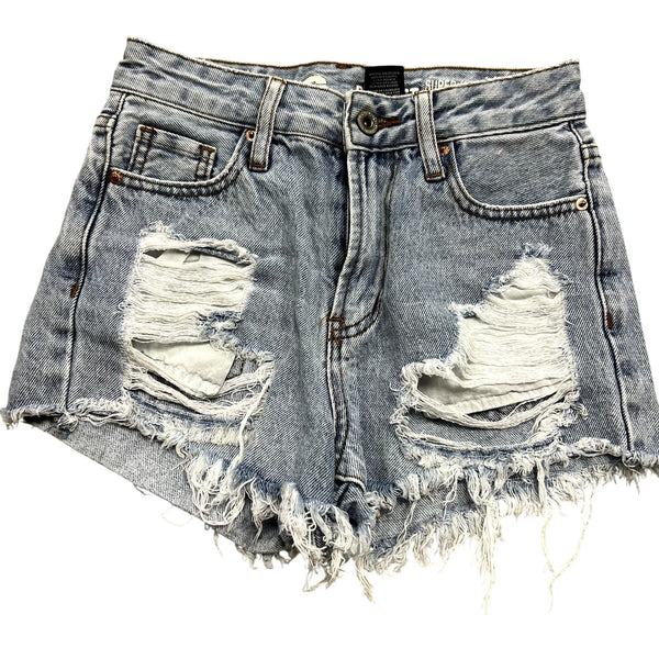 SONG Perfect High Rise Distressed Denim Shorts Size 0