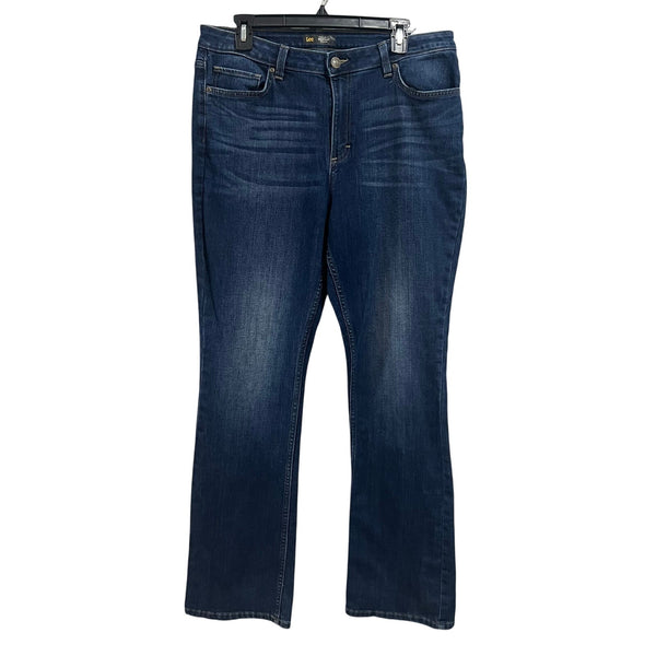 Lee Jeans Women's Regular Fit Mid Rise Bootcut Dark Wash Jeans Size 14 Long