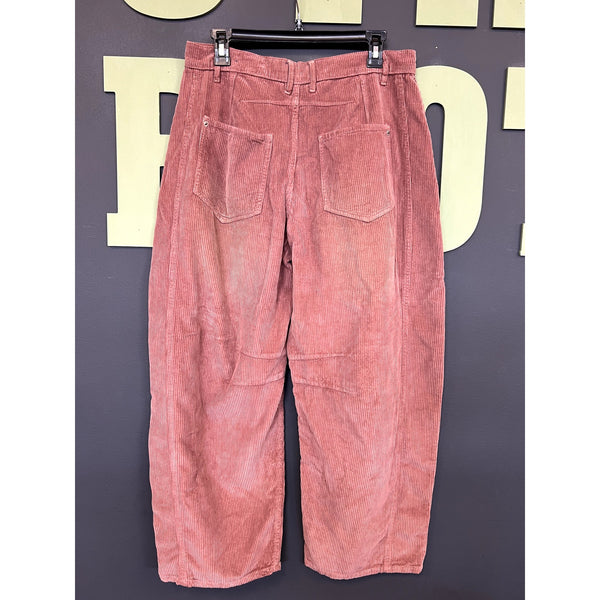 Free People We the Free Good Luck Corduroy Cropped Barrel Pants Size 28