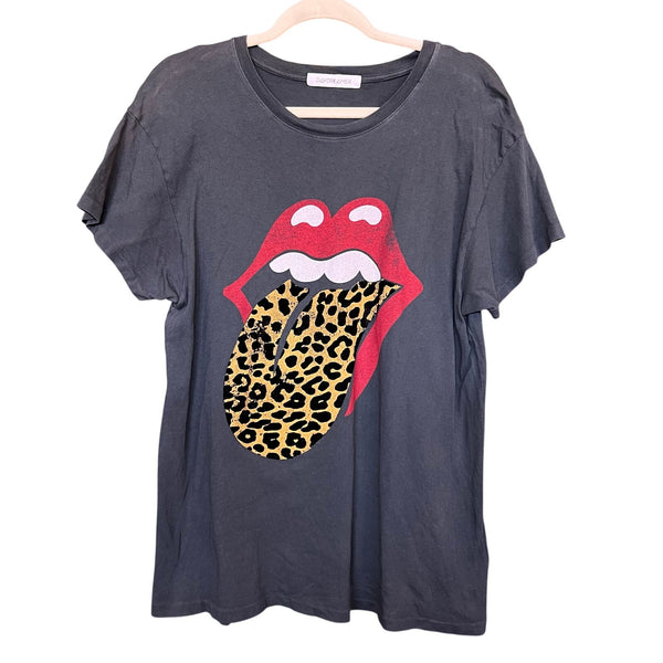 Daydreamer Licensed Rolling Stones Leopard Tongue Tee Medium