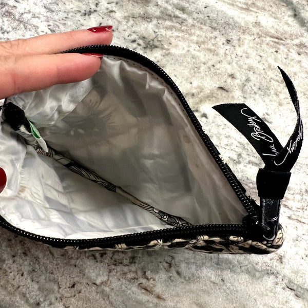 Vera Bradley Camellia Cotton Makeup Bag in Black + White Pattern