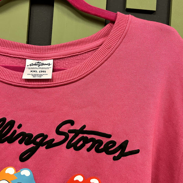 The Rolling Stones Licensed Pink Tongue Graphic Sweatshirt 2XL