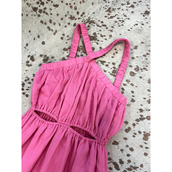 NWT Women's Boutique Pink Strappy Beach Dress Size Small