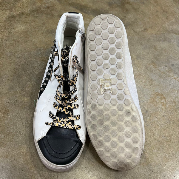 Shu Shop Riri White Studded High Top Sneakers Size 8.5