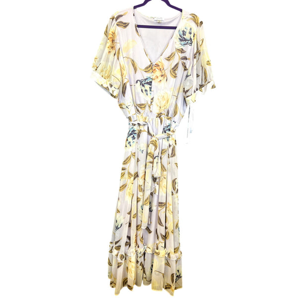 NWT Calvin Klein Lavender Floral Maxi Dress Size 18W