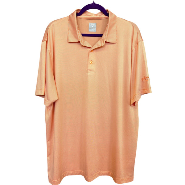 Callaway Opti Dri Orange Striped Golf Polo Size XL