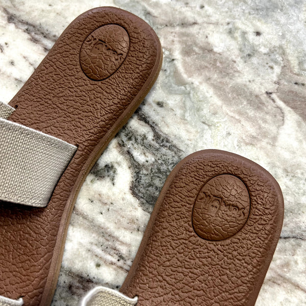 NWOT Sanuk Double Strap Slip On Sandals Size 9