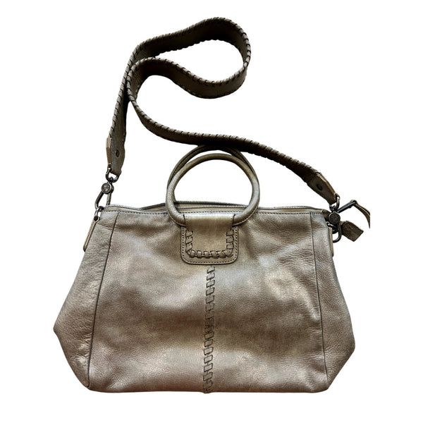 Hobo Sheila Gray Taupe Leather Satchel Purse
