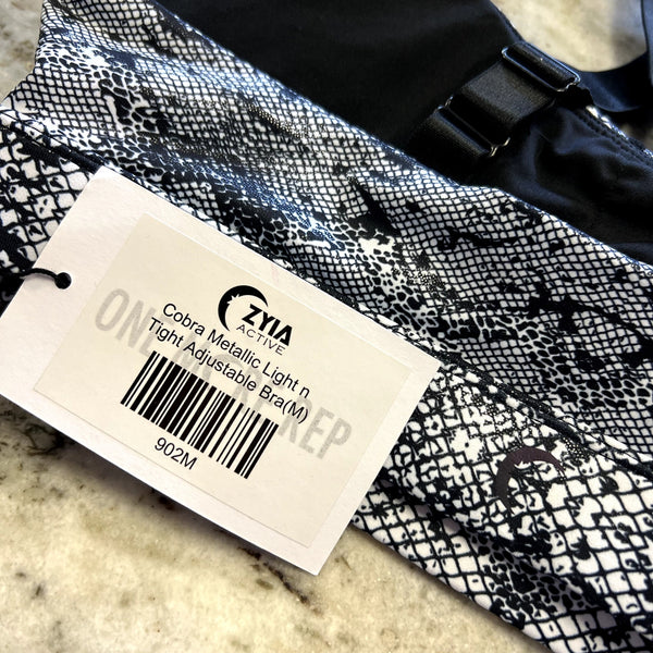 Zyia Active Cobra Metallic Light Tight Sports Bra Medium