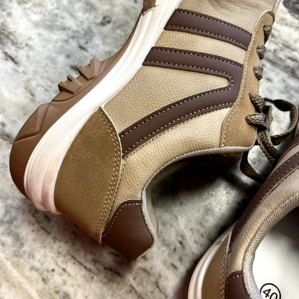 Women's Brown Two Tone Sneakers Size EU 40