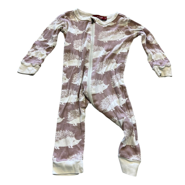 Milkbarn Mauve Hedgehog Footie Size 3-6 Mo