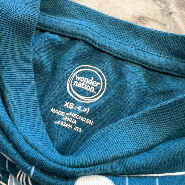 Girls Long Sleeve Teal Elements of Earth Graphic Tee Size XS