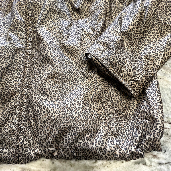 Zenergy by Chico's Leopard Full Zip Lined Rain Jacket Size XL