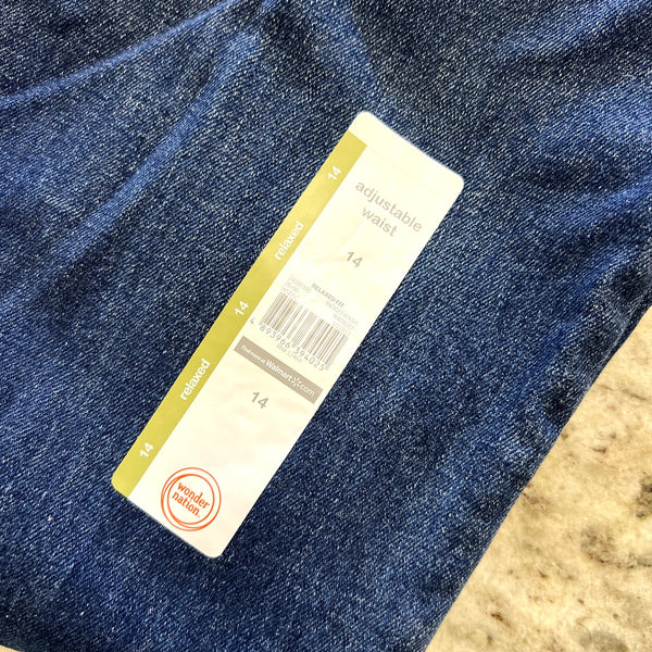NWT Wonder Nation Relaxed Fit Dark Wash Jeans Size Boys 14