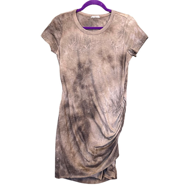 La Miel Brown Ruched Midi Dress Size Medium