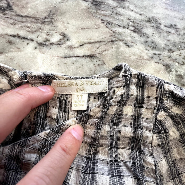 Chelsea & Violet Girls Plaid Babydoll Blouse Size 3T