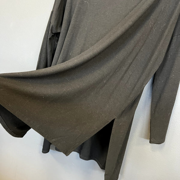 Zenana Black Cowl Neck Side Slit Sweater Size Large