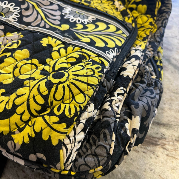 Vera Bradley Baroque Floral Campus Backpack Black + Lime