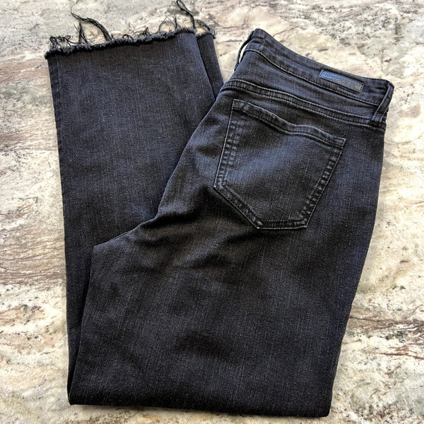 Social Standard by Sanctuary Black High Rise Crop Straight Jeans Women's 10