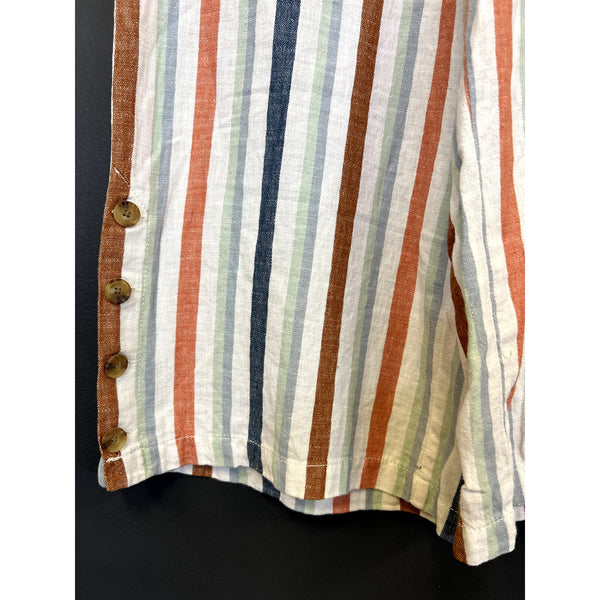 ANA Striped Linen Cropped Beach Pants Size Medium