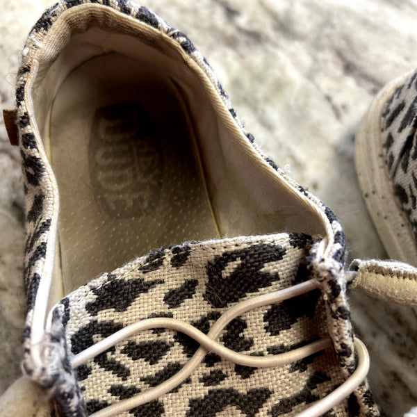 Hey Dude Wendy Leopard Slip On Shoes Size 8