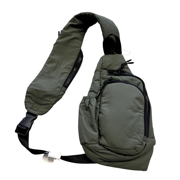 NWT Olive Green Puff Sling Bag