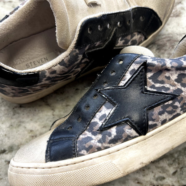 Steven New York Rubie Low Top Leopard Sneakers Size 7.5