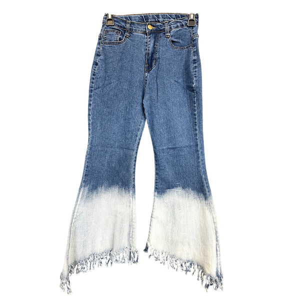 Girls Two Tone Fringe Flare Bell Bottoms Size 10