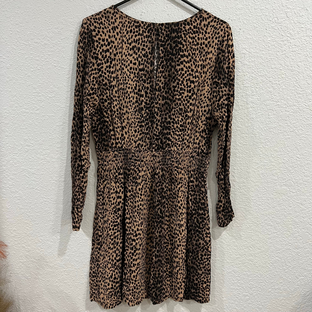 H&M Leopard Print Long Sleeve Mini Dress Size 12 – Southern Roots Boutique