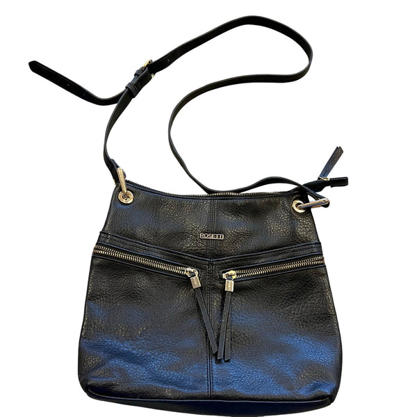 Rosetti Black Vegan Leather Crossbody Bag
